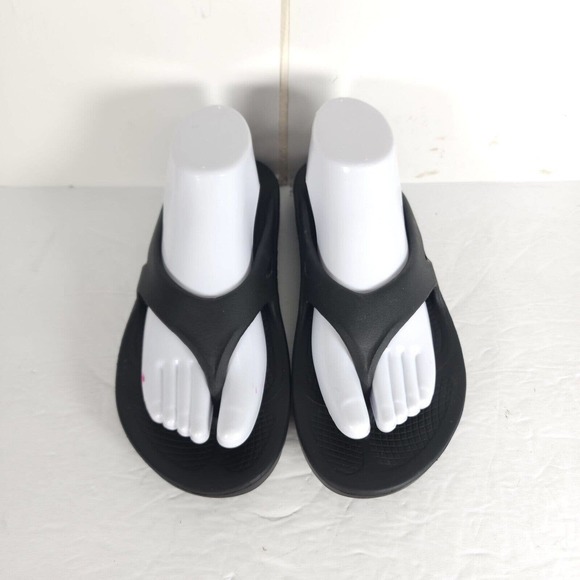 OOFOS Shoes Oofos Ooriginal Recovery Black Rubber Thong Flip Flop